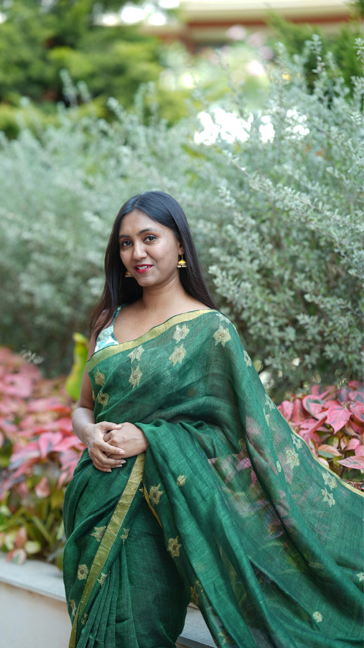 Bonolota Jamdani Linen (Saree)