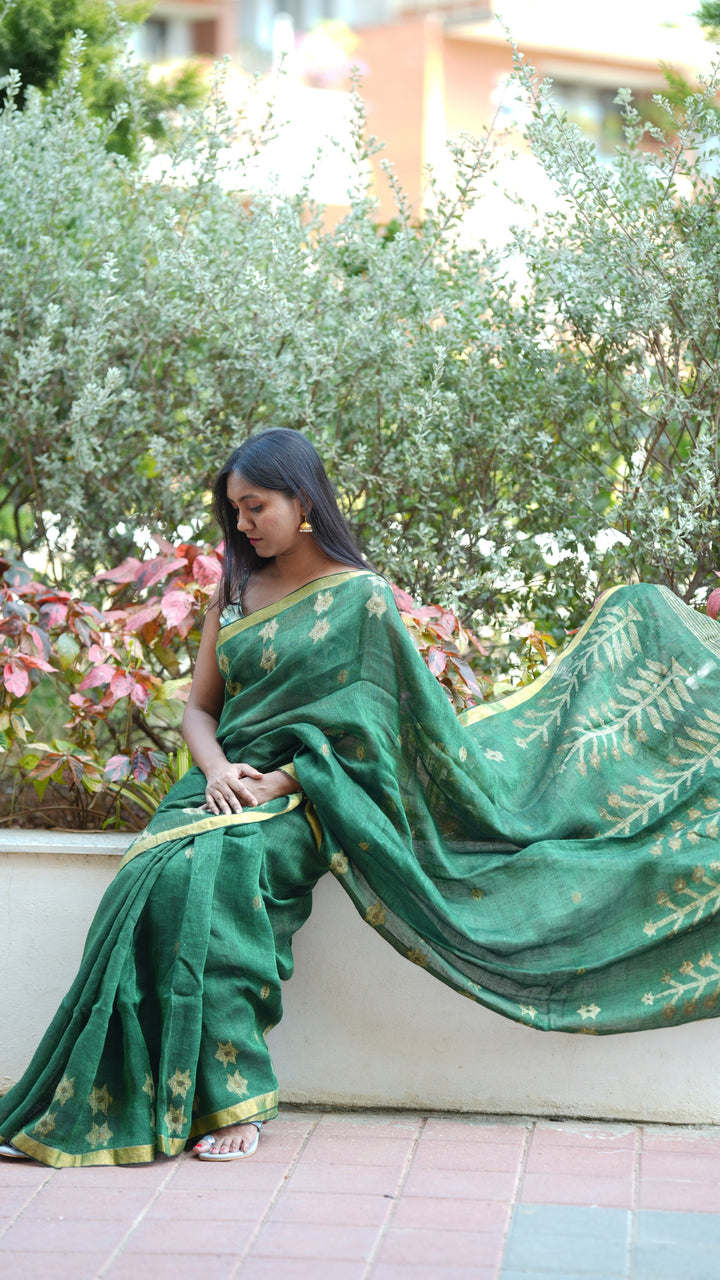 Bonolota Jamdani Linen (Saree)