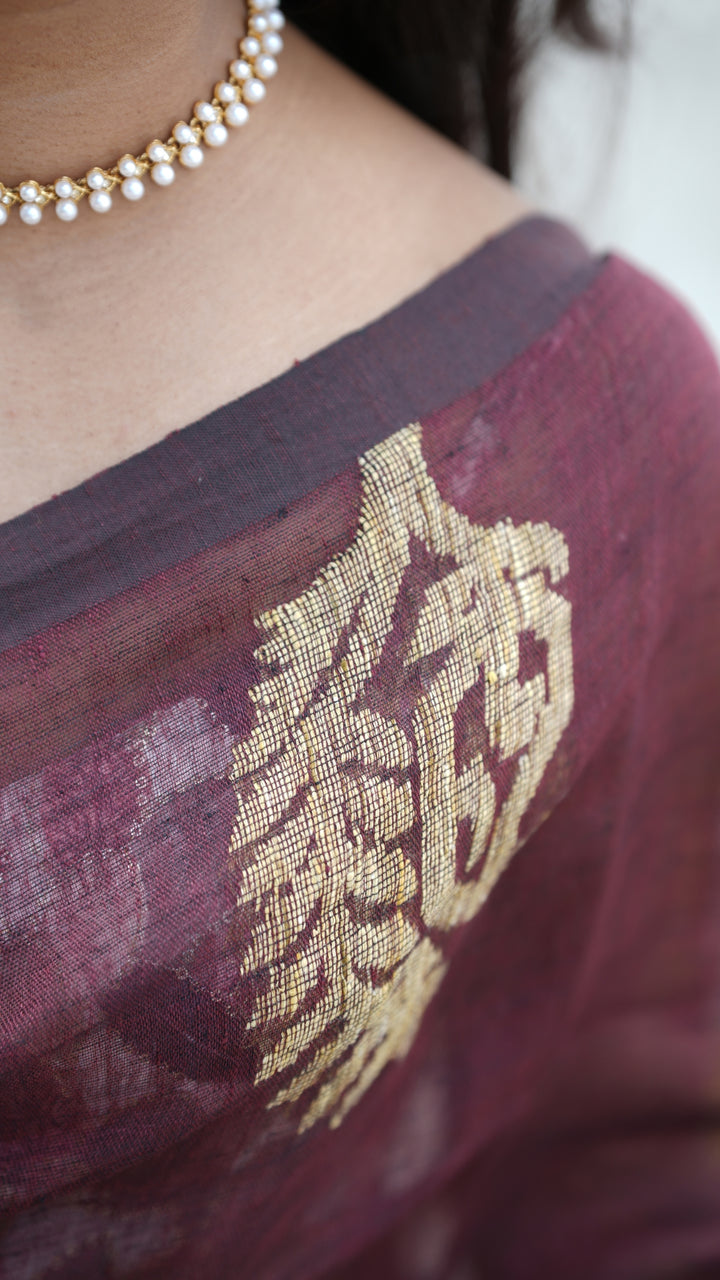 Chandra Raag Jamdani Linen (Saree)