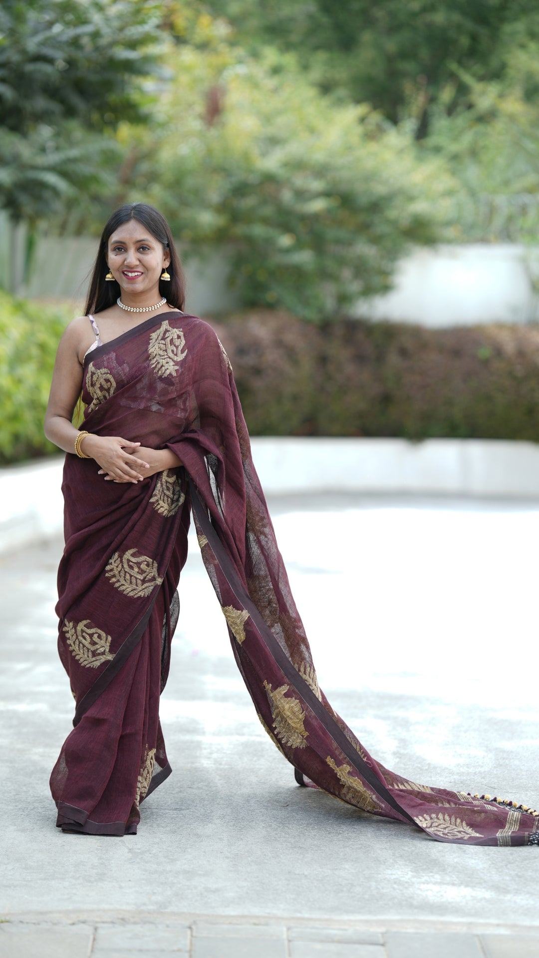 Chandra Raag Jamdani Linen (Saree)