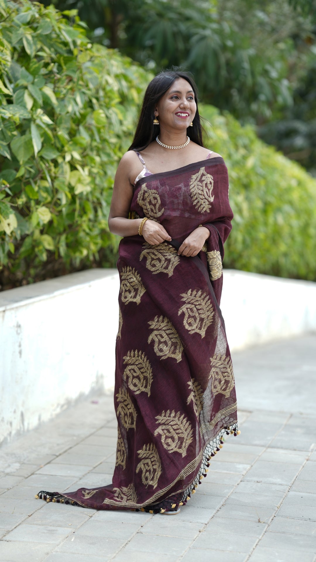 Chandra Raag Jamdani Linen (Saree)
