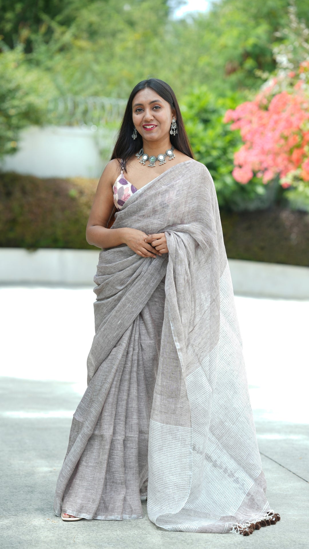 Cinnamon Dust Linen (Saree)