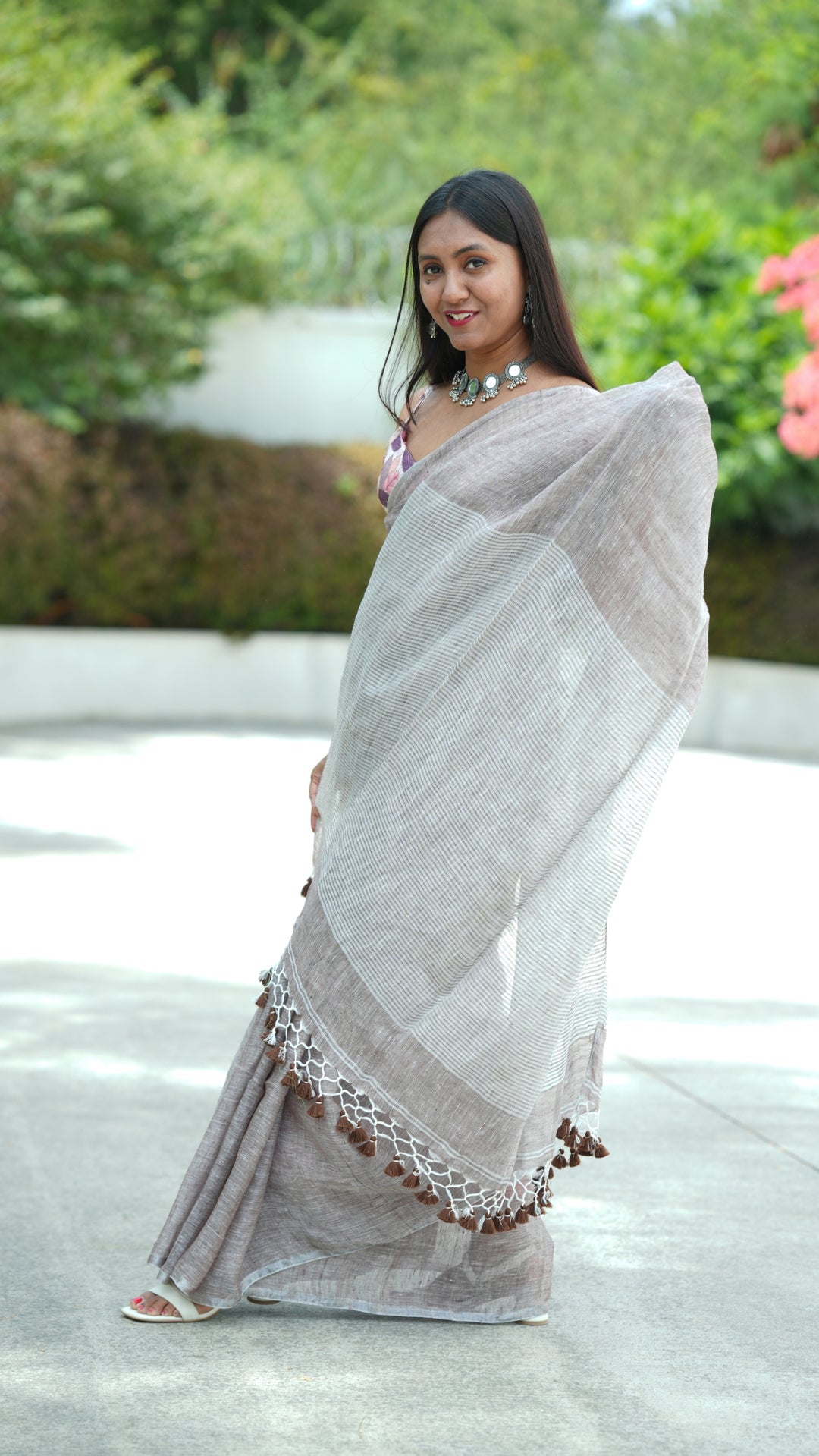 Cinnamon Dust Linen (Saree)