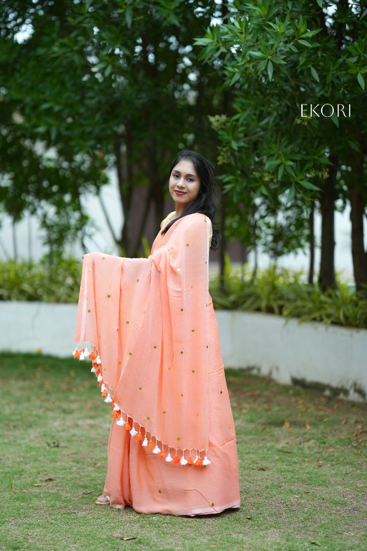 Peachy Galaxy (Saree)