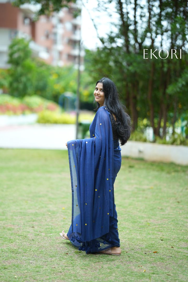 Royal Blue Stars (Saree)