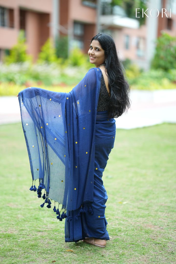Royal Blue Stars (Saree)