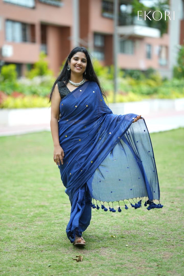 Royal Blue Stars (Saree)