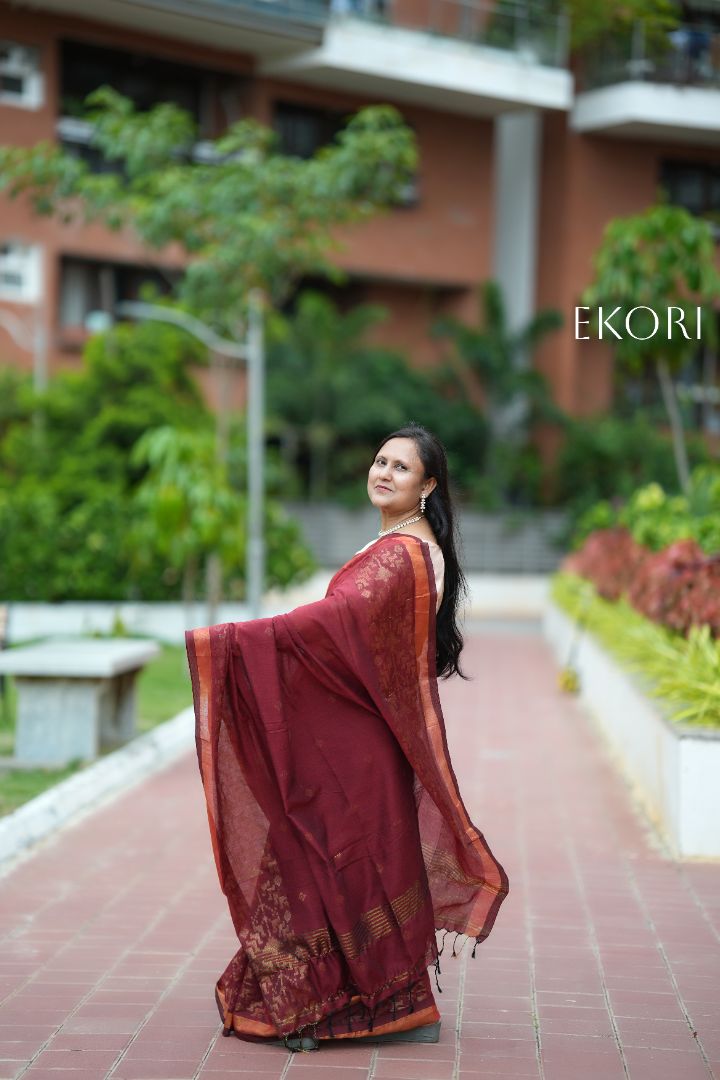 Shiny Maroon (Saree)