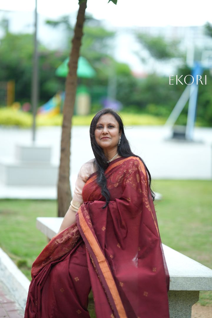 Shiny Maroon (Saree)
