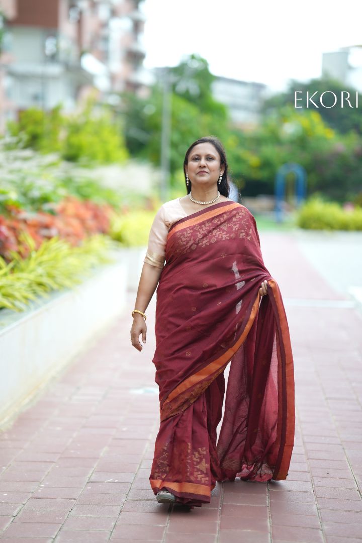 Shiny Maroon (Saree)