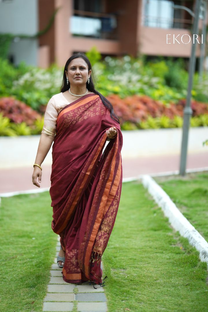 Shiny Maroon (Saree)