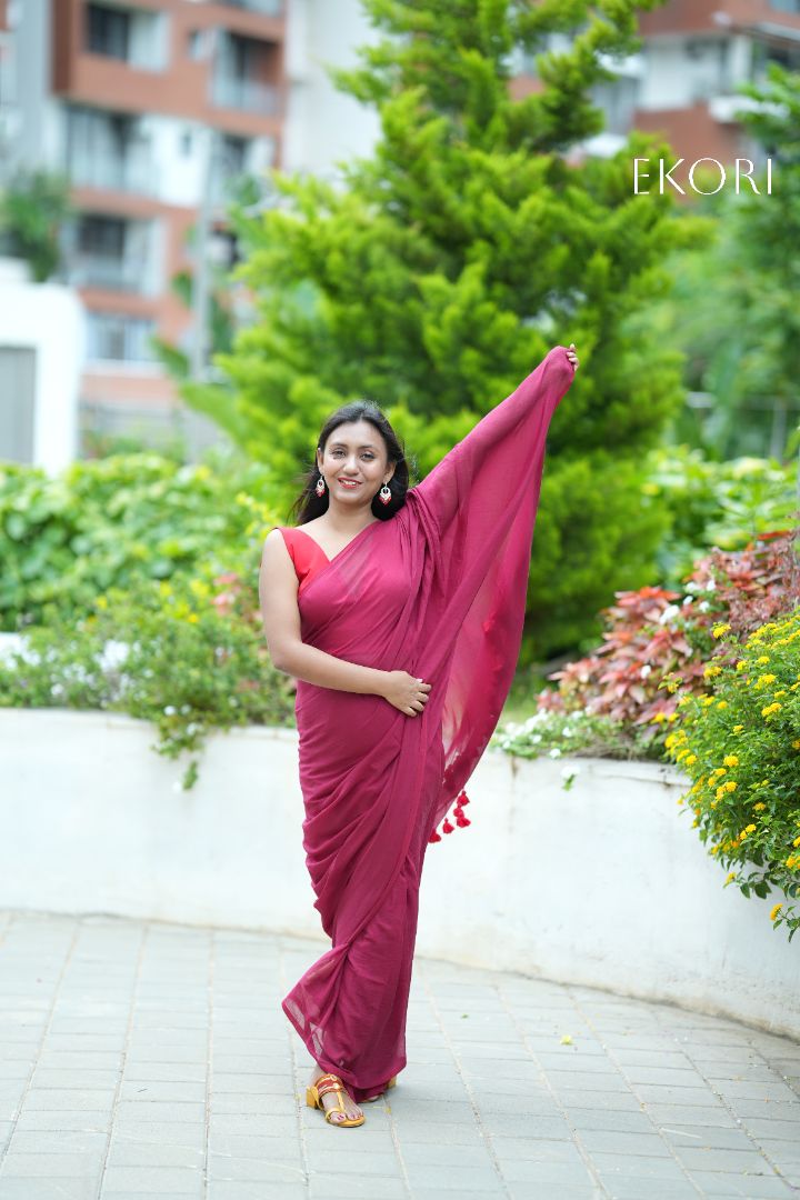Beetroot Magic (Saree)