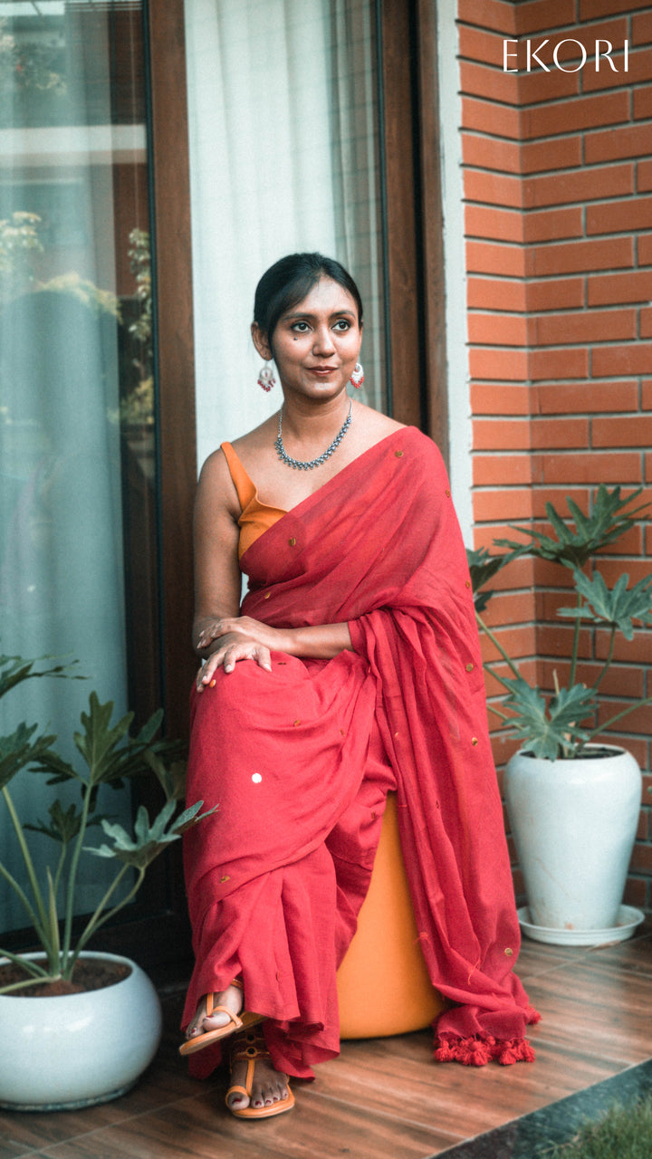 Scarlet Stardust (Saree)