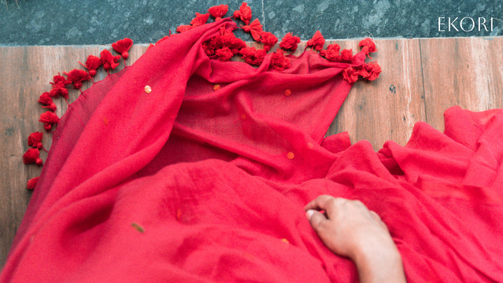 Scarlet Stardust (Saree)