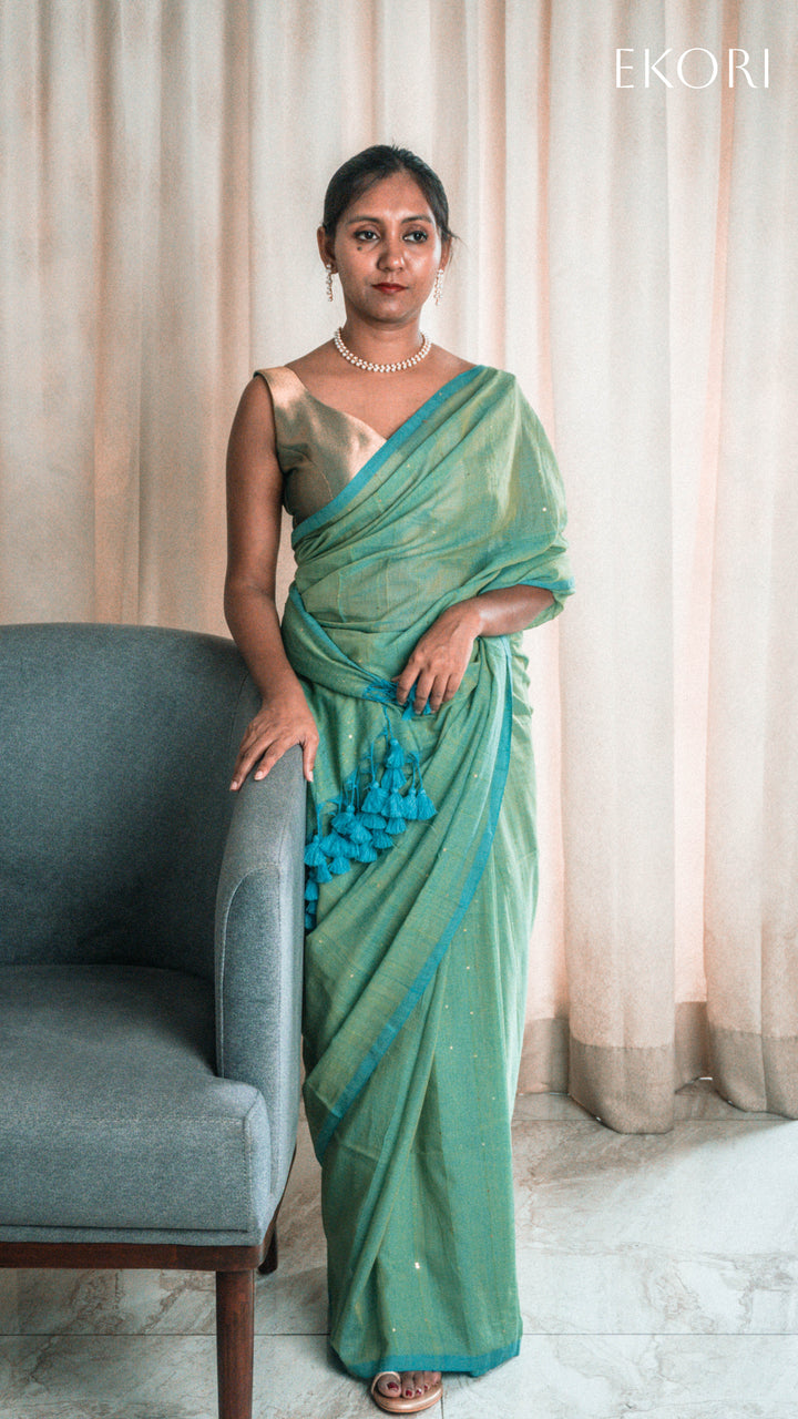 Emerald elegance (Saree)