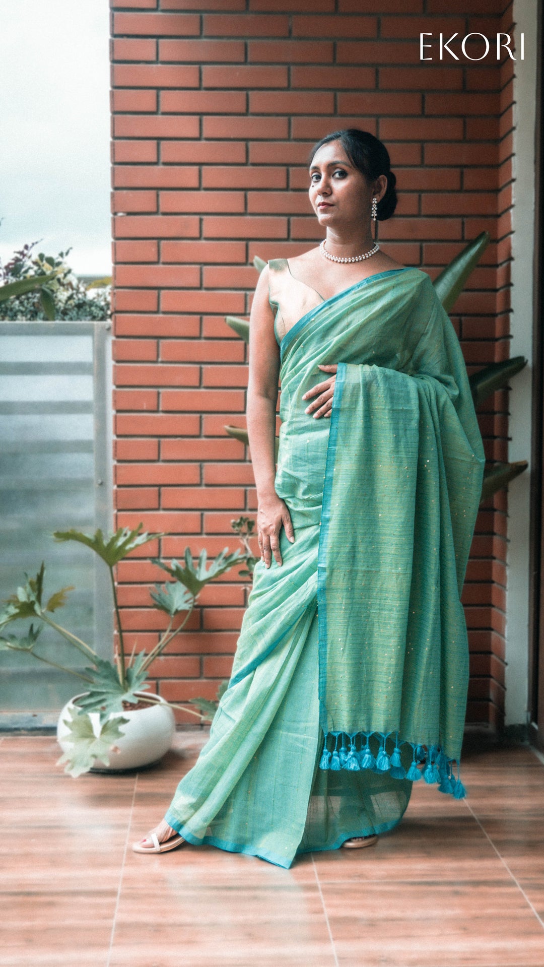 Emerald elegance (Saree)