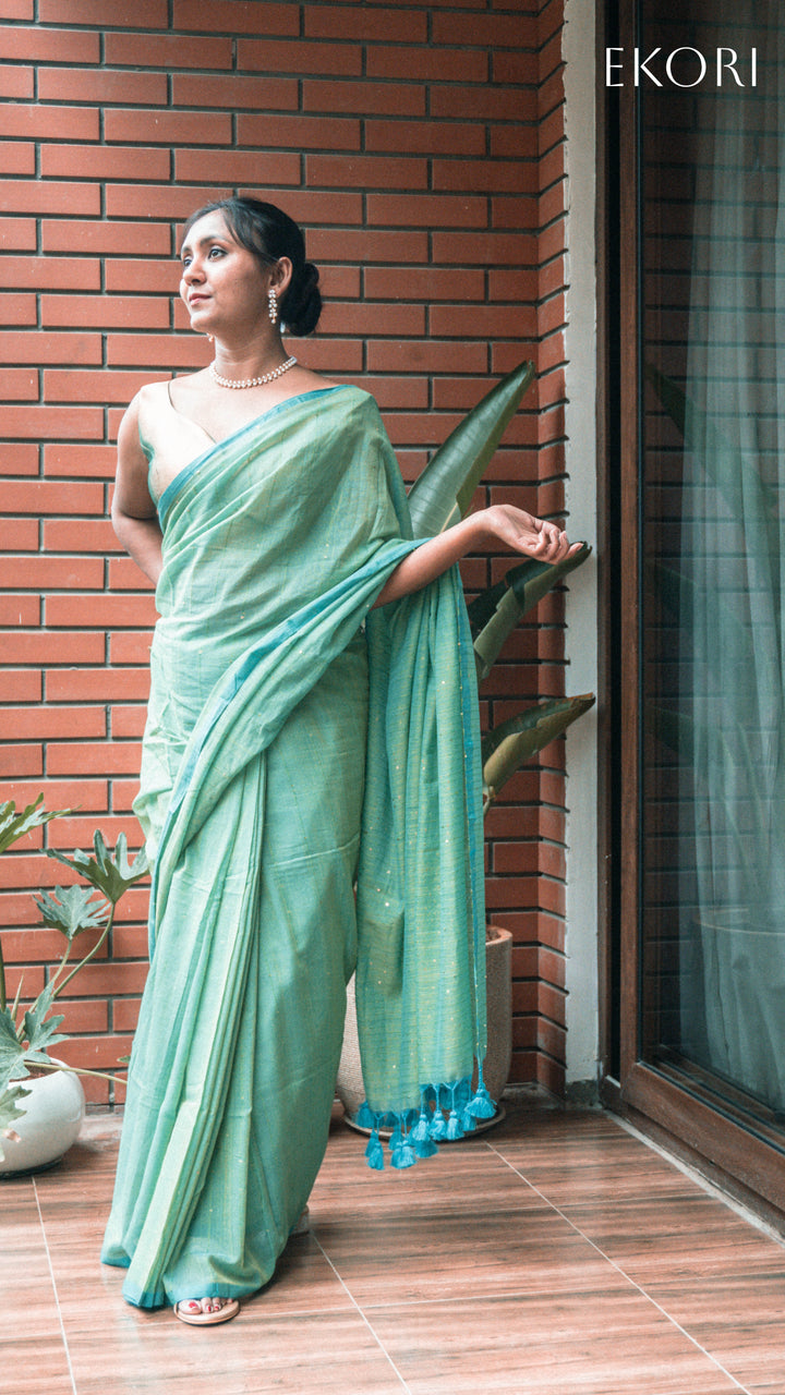Emerald elegance (Saree)