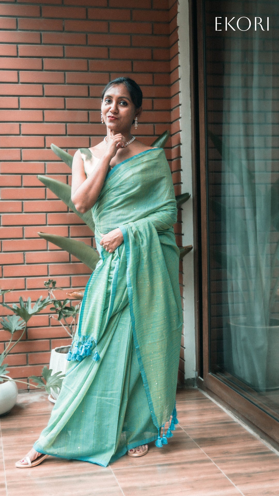 Emerald elegance (Saree)