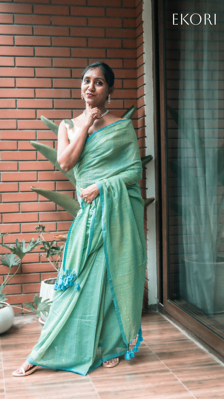 Emerald elegance (Saree)