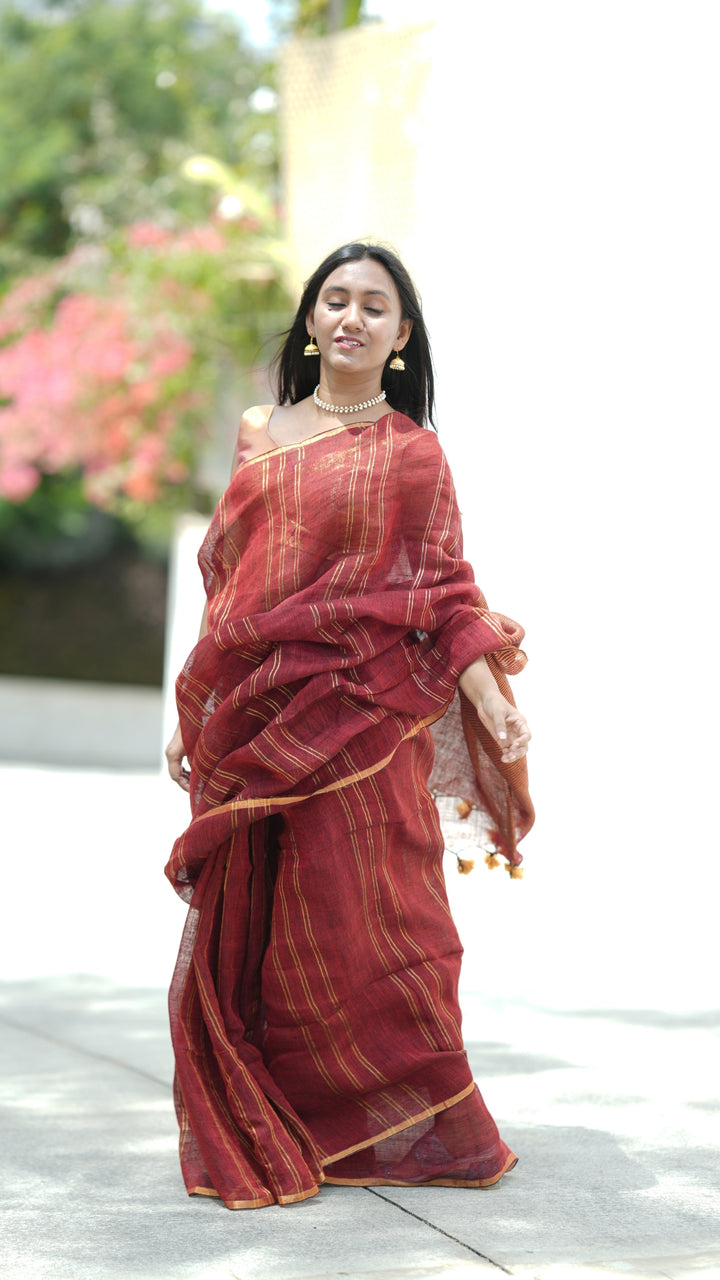 Gulal Sunehri Linen (Saree)