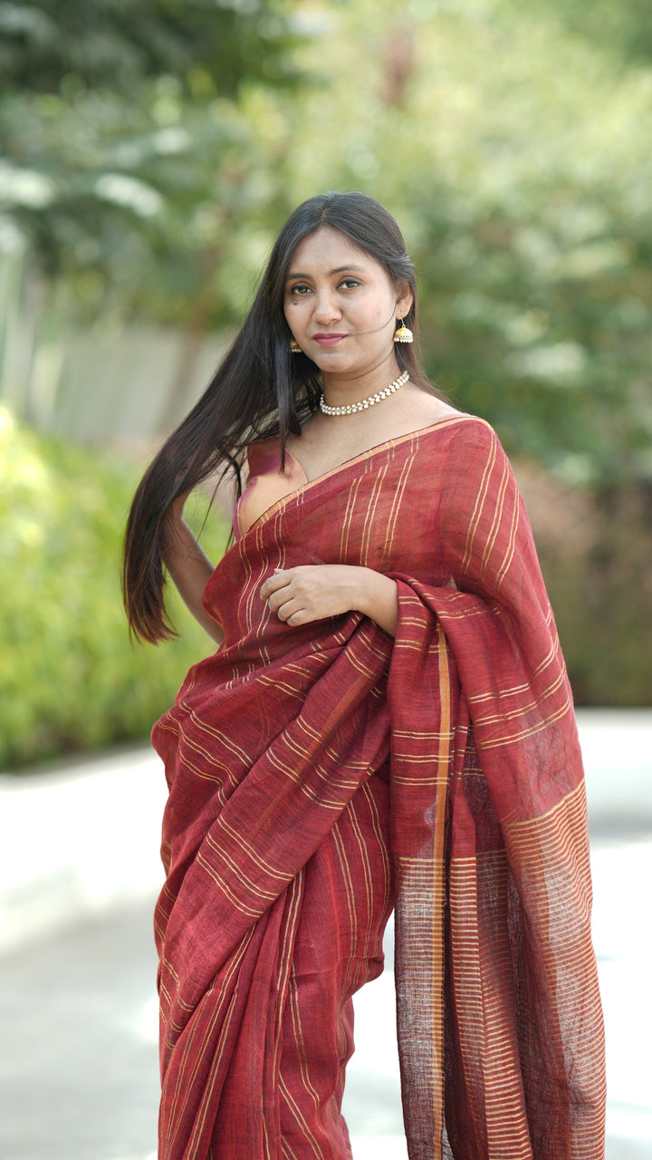 Gulal Sunehri Linen (Saree)