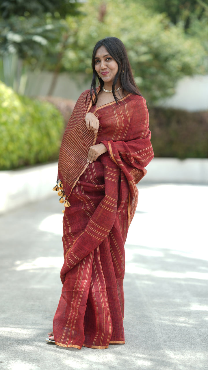 Gulal Sunehri Linen (Saree)