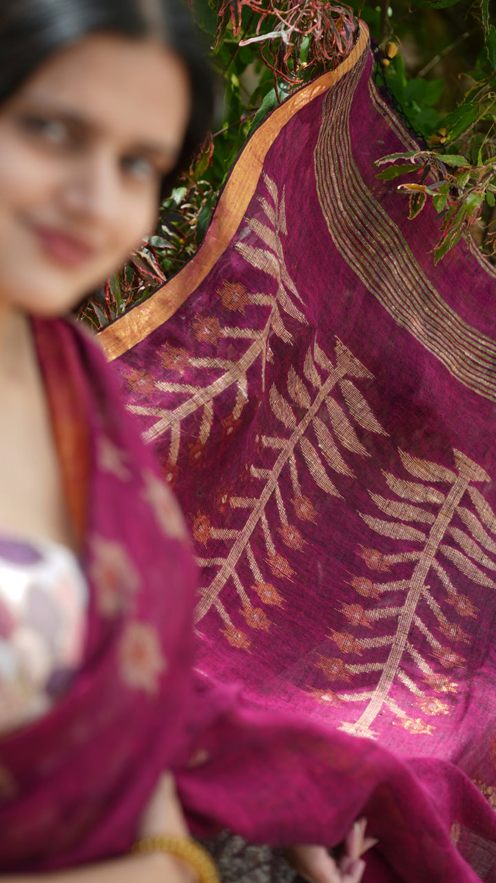 Jamranga Jamdani Linen (Saree)