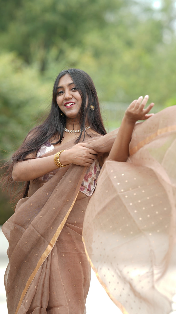 Mitti Rang Muslin Silk (Saree)