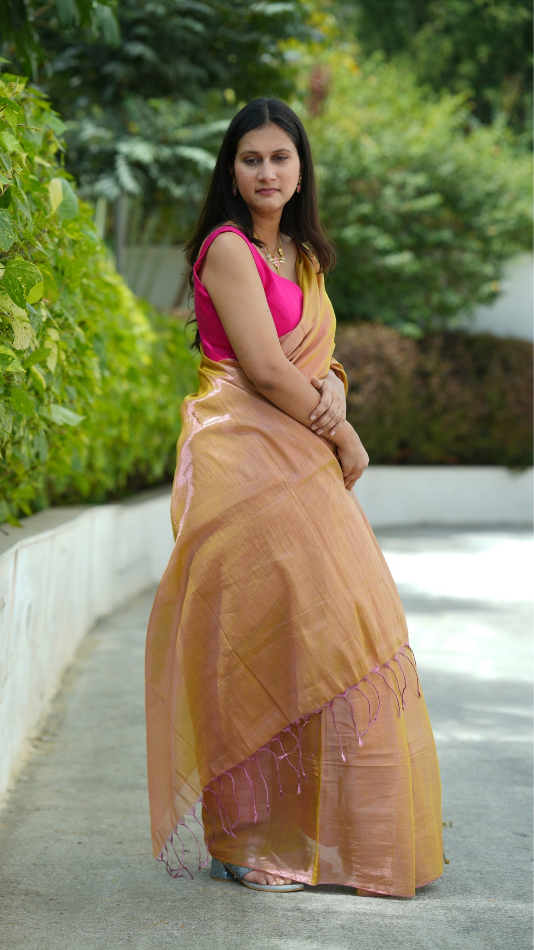 Panna Gulabi Tissue (Saree)