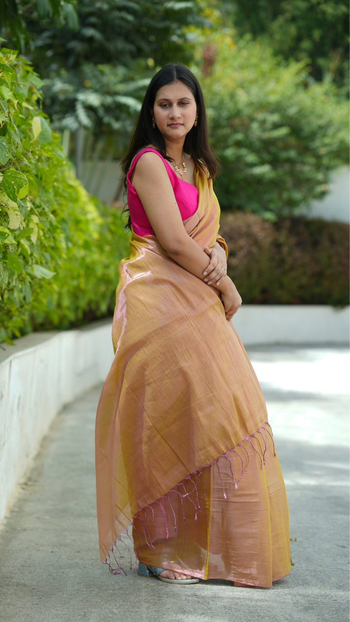 Panna Gulabi Tissue (Saree)