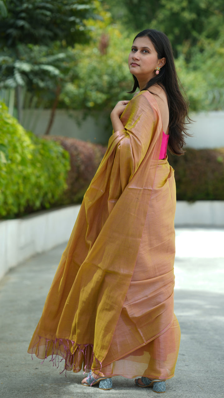 Panna Gulabi Tissue (Saree)