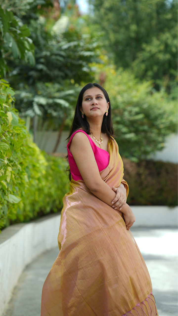 Panna Gulabi Tissue (Saree)