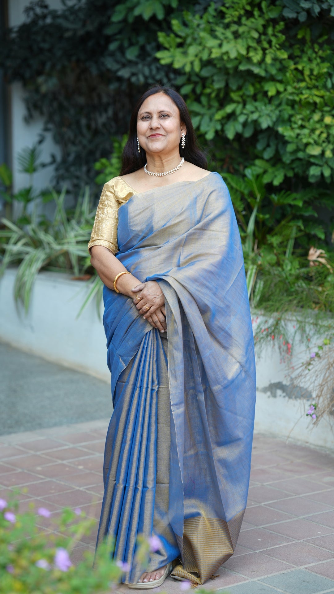 Rajwada Neel Tissue Linen (Saree)