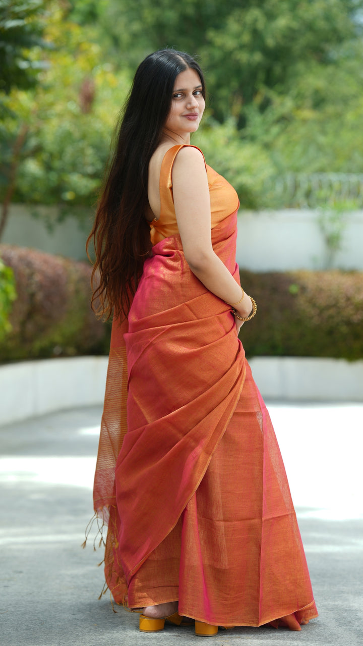 Rasbhari Tissue Linen (Saree)