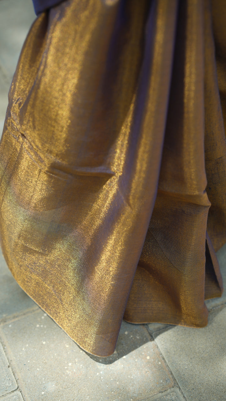 Sunehra Jamun Tissue Linen (Saree)